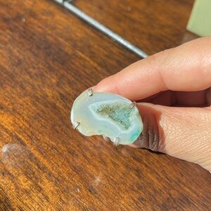 925 Sterling Green Crystal (Calcite?) Stone Ring